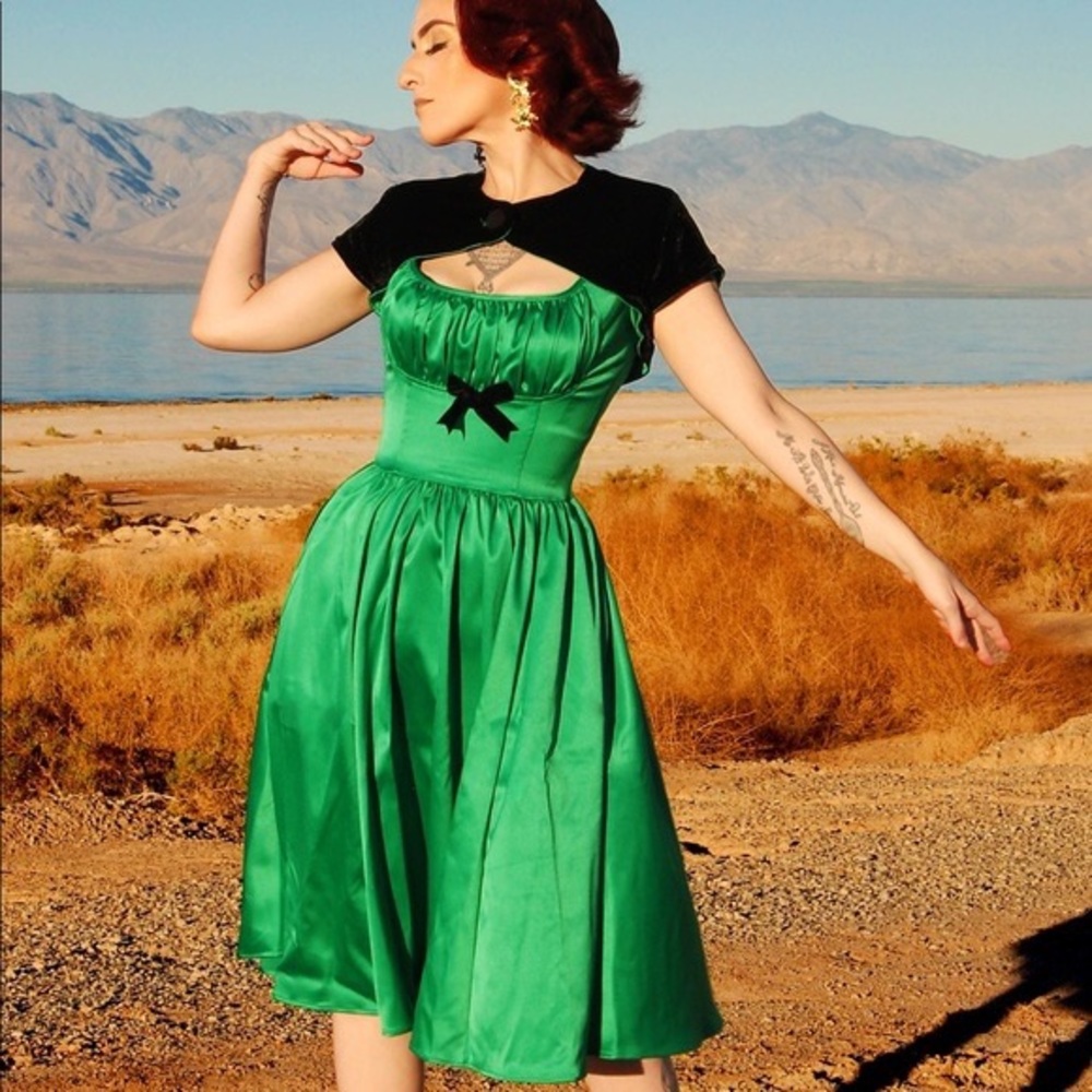 Emerald Evelyn Pinup Girl Clothing Dress